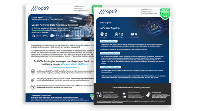 Opti9 Veeam Overview
